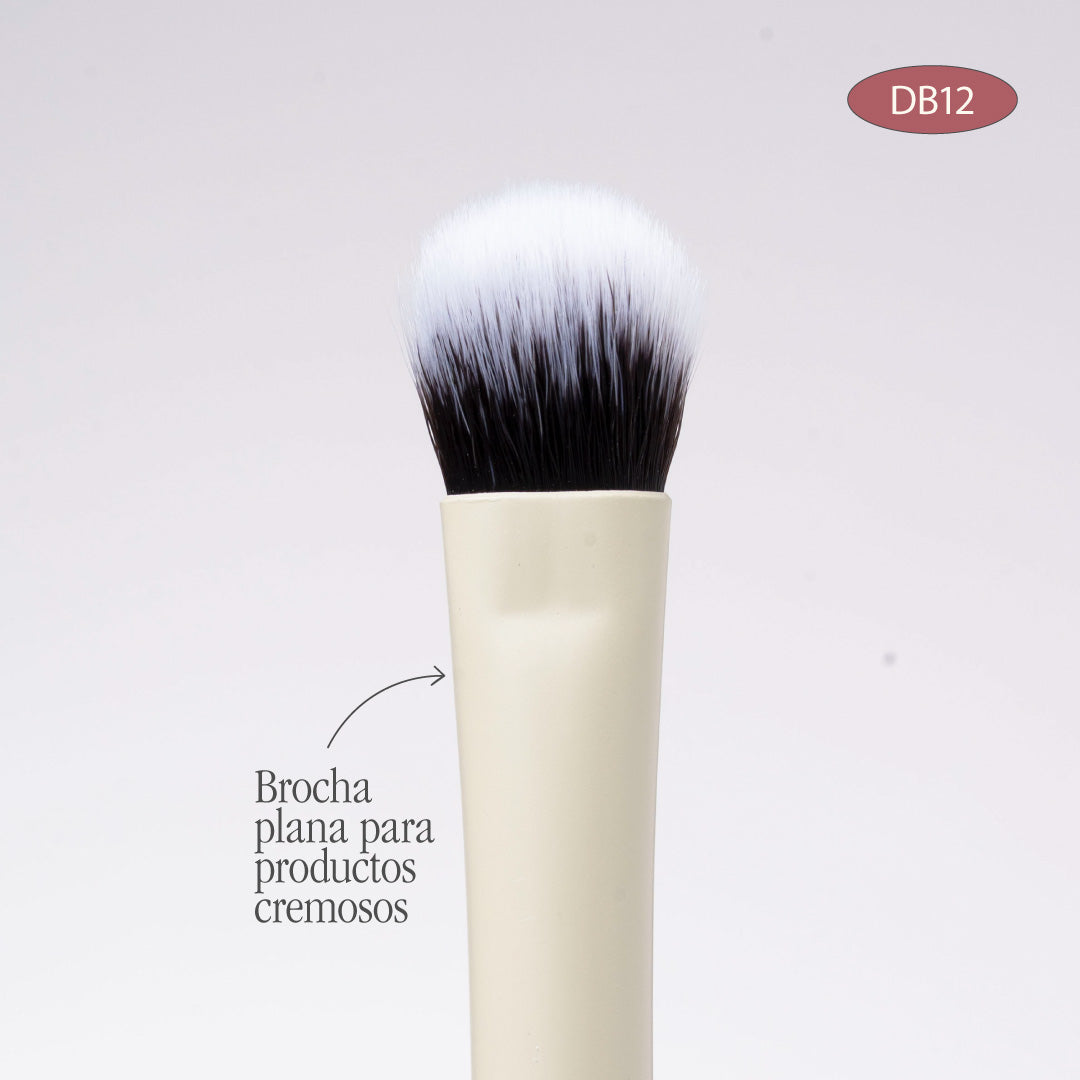 BROCHA DUO PLANA CREMA Y DIFUMINADORA
