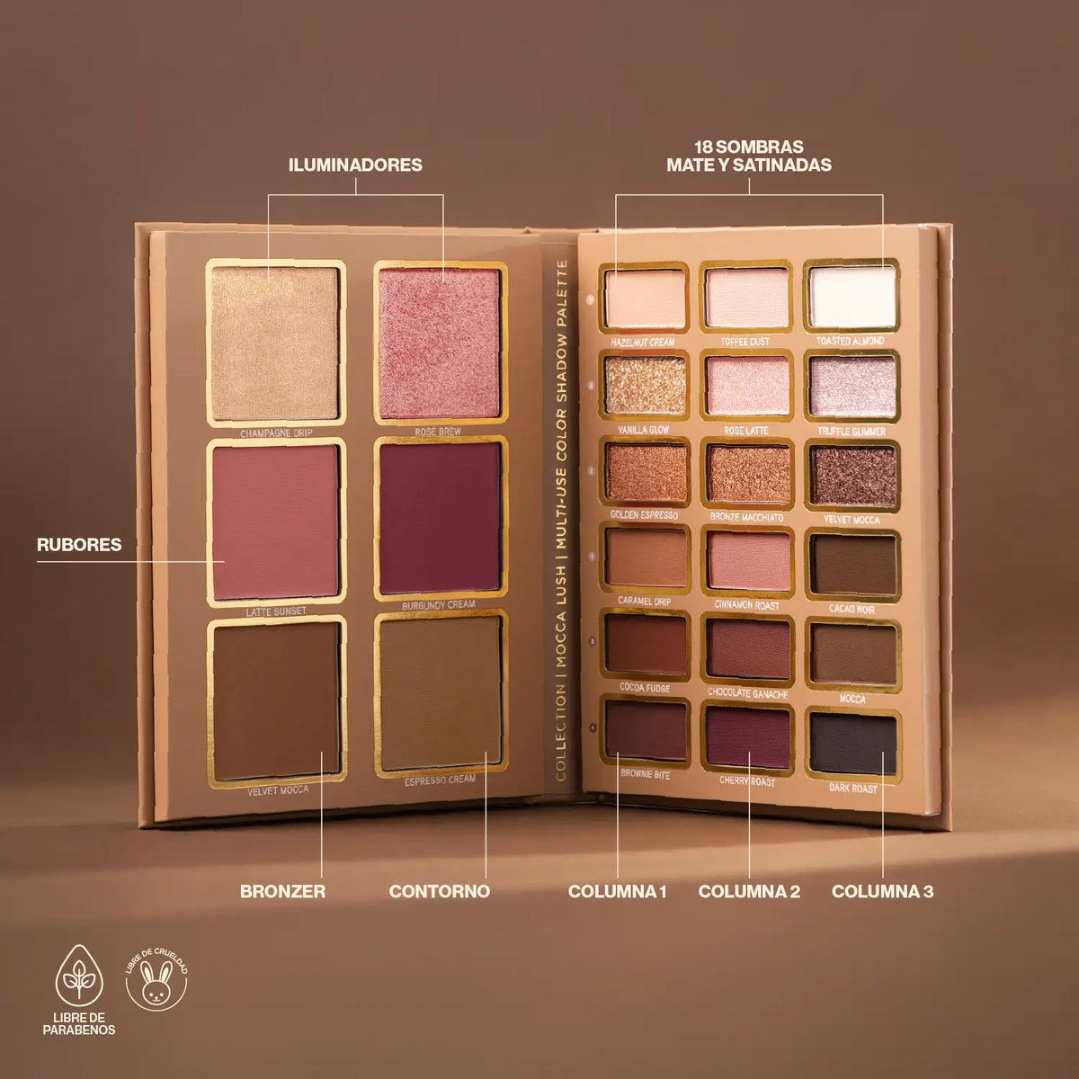 Paleta de sombras multiusos Moccalush